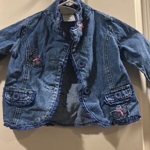 Carter’s wish the wear butterfly lace appliqué button denim jean jacket size 24M